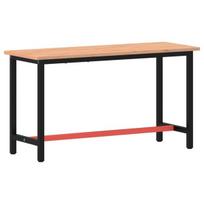 Vidaxl darbastalis, 150x55x81,5cm, bukmedžio masyvas ir metalas, Ruda