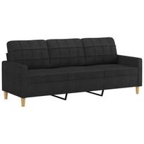 Trivietė sofa vidaXL, 180 cm, juoda