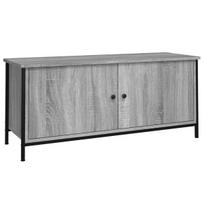 vidaXL TV spintelė su durelėmis, pilka ąžuolo, 102x35x45cm, mediena