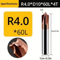 Volframo plieno frezavimo antgalis R4.0*60L, R4-D10-60