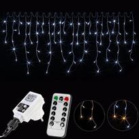 Užuolaida 200 LED su pultu ir dimeriu "Premium Intelligence", šaltai balta, 10 m