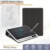 23,62 cm LCD rašymo planšetė su odiniu dėklu.