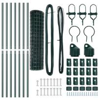 vidaXL Tvora su stulpais Žalia 1 x 10 m Plienas ir PVC