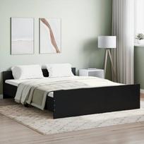 vidaXL Lovos rėmas su galvūgaliu ir kojūgaliu, juodas, 150x200cm