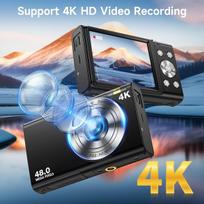 Skaitmeninis fotoaparatas Kompaktiški skaitmeniniai fotoaparatai, 48 MP UHD 4K vaizdo įrašymas: fiksuokite stulbinančius itin didelės raiškos 4K vaizdo įrašus ir 48 MP nuotraukas, puikiai tinkančius įsimintiniausioms gyvenimo akimirkoms įrašyti.