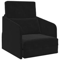grindų sofa-lova 2-in-1 juoda 65x80x83 cm