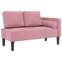 Poilsio sofa su pagalvėlėmis, rožinės spalvos, aksomas