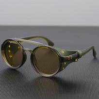 Steampunk retro akiniai nuo saulės,  Žalias