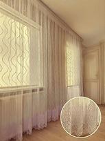 Dieninė užuolaida su siuvinėjimu 300x210 cm, pieniška
