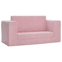Vaikiška dvivietė sofa-lova, rožinės spalvos, minkštas pliušas CFE45940