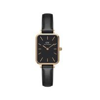 Moteriškas laikrodis Daniel Wellington Quadro Pressed Sheffield, juodas/rožinio aukso spalvos