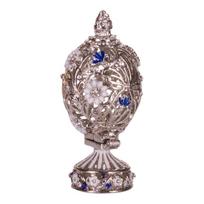 Faberge stiliaus raižytas kiaušinis su gėlėmis ir drugeliais