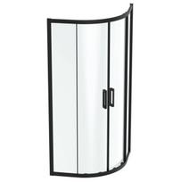 Pusapvalė dušo kabina Ideal Standard Connect 2 90x90x195 cm. Radius 55 cm. Skaidrus stiklas. Matinė juoda. K9251V3