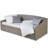 Dienos lova, Aptrauktas Sofa-lova su stalčiumi, 90x200 cm, Pilka