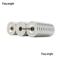 N52 retųjų žemių magnetai, 12x3 mm su skylutėmis , 10 vnt.