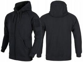 Urban Tactical Hoodie Lite (FullZip)® juodas džemperis su gobtuvu, užsegamas užtrauktuku