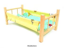 Medinė LOVA lėlėms 50 cm + patalynė