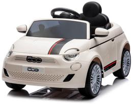 Vienvietis vaikiškas elektromobilis Fiat 500, baltas