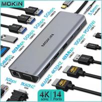 Prijungimo stotis USB šakotuvai Dokų stotis suderinama su MacBook Air Pro, 14 in 1 USB3.1
