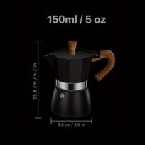 Klasikinis aliumininis espresso kavinukas, Juoda