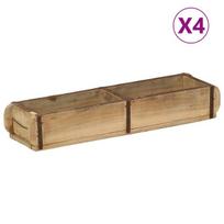 Padėkliukai 4 vnt 60,5x15x9 cm Patvari Medinė Iš Antrinių Medžiagų