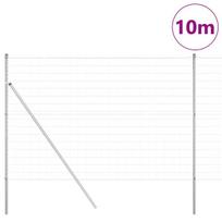 vidaXL Tvora su stulpais Sidabro 1,6 x 10 m Plienas ir PVC