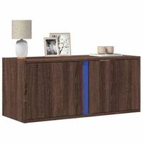 Sieninė tv spintelė su led lemputėmis, ruda ąžuolo, 80x31x35cm