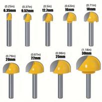 Apvalaus dugno frezavimo antgaliai medienai, 6mm kotas, 9 vnt 6 mm kotas