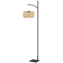 "Outsunny" saulės grindų lempos rotango saulės lempos su šviesos jutikliu Automatinis boho stiliaus saulės šviesos IP44 vandeniui atspari saulės lempa lauko lempa saulės žibintas sodo balkonui lauko vejos kiemui, Geltona