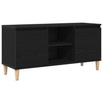 TV spintelė su mediniais kojeliais Juodasis ąžuolas 102x35x50 cm