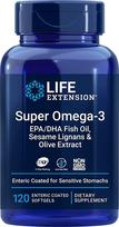 LIFE EXTENSION Super Omega-3 EPA/DHA su sezamo lignanais ir alyvuogių ekstraktu (120 enterinių kapsulių)