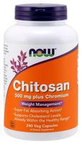 NOW FOODS Chitozanas - chitozanas 500 mg + chromas 100 mcg (240 kapsulių).