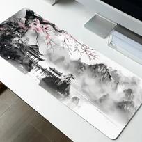Didelis akvarelinis pelės kilimėlis su vyšnių žiedais, 11,8 * 31,5 colio (30 * 80 cm)