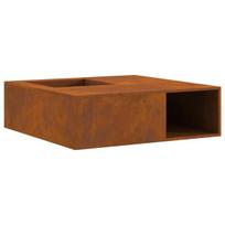 Lauko Kuro Aikštelė su Medžio Laikymo Sistema 100x100x30 cm Orui Atsparus Plienas