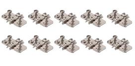 10 x Blum kryžminių CLIP lanksto plokštelių, 0 mm, EXPANDO, reguliuojama ekscentriku, nikelio spalvos