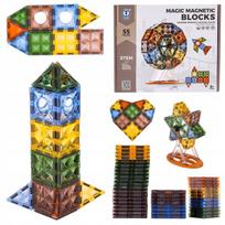 Magnetinių blokelių rinkinys, 55 dalys