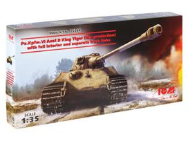 Klijuojamas Modelis ICM 35364 German Heavy Tank Pz.Kpfw.VI Ausf.B King Tiger with full interior 1/35