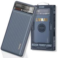 Atsarginis maitinimo šaltinis ("Power Bank") LIVMAN RPP-616 - greito įkrovimo išorinė baterija su dviem išėjimais, 10000mAh, 22,5W
