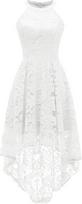 Moteriška nėriniuota suknelė aukštai-žemai Saitdress, balta, 3XL