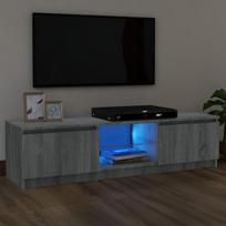 Tv spintelė su led apšvietimu, pilka ąžuolo, 120x30x35,5cm