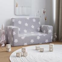 Dvivietė vaikiška sofa su žvaigždėmis, pilka