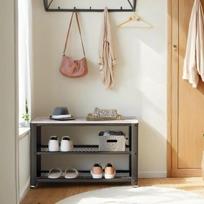 Batai suoliukas, Schuhbank, 30 x 73 x 45 cm, Greige-Black, Kingapink, Schuhbank, 30 x 73 x 45 cm, Greige-Must