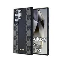 Dėklas - DKNY - Odinis šachmatų raštas - MagSafe - Samsung Galaxy S24 Ultra - Juodas