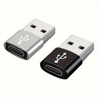 USB C į USB A adapteris,  Juoda + Sidabrinė