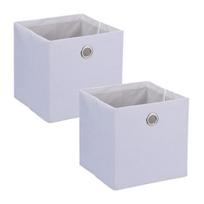 Rinkinys iš 2 daiktų laikymo dėžių 30,5x30,5x30,5cm., baltos/sidabrinės spalvos