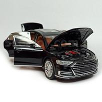 Modeliai AUDI A8 Black 1:24 su šviesa ir garsu ant baterijų Black, Collection modelis