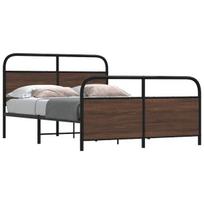 vidaXL Lovos rėmas be čiužinio, rudas ąžuolo, 140x190cm, metalas