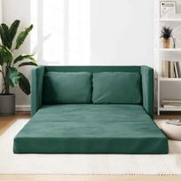 Grindų sofa-lova，Poilsio sofa, 2-1, tamsiai žalia, 122x204x55cm, aksomas CFE99712