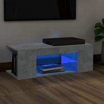 TV spintelė，TV staliukas，Televizoriaus spintelė su LED apšvietimu, betono pilka, 90x39x30cm CFE53346