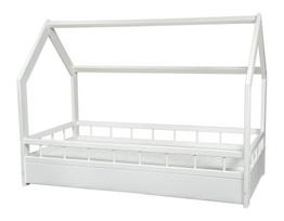 Skandinaviško stiliaus vaikiška lova + ECO čiužinys, komplektas, namų lova 160x80 + barjerai